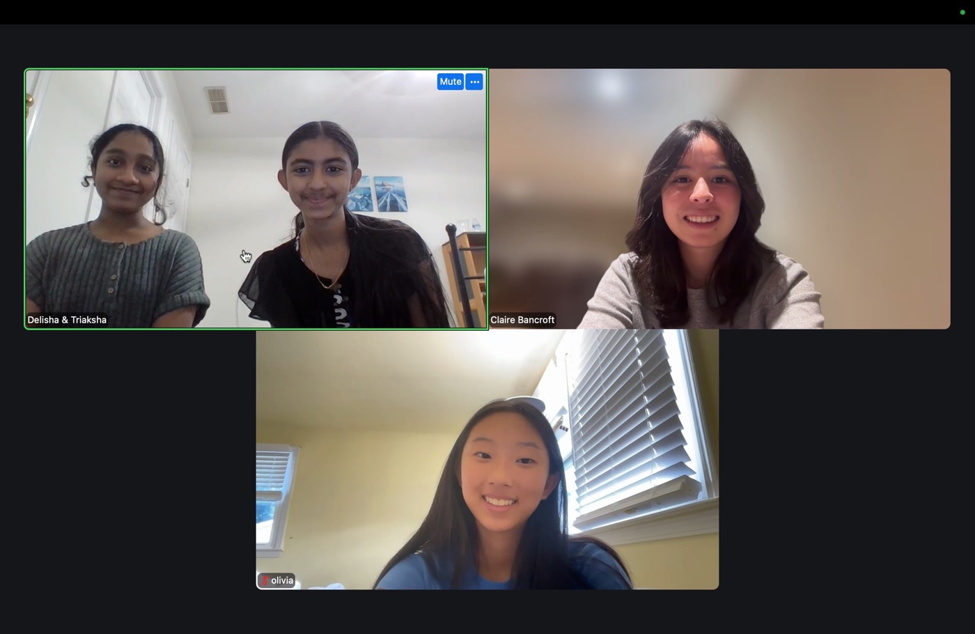 A Papers mentor meeting with students over Zoom